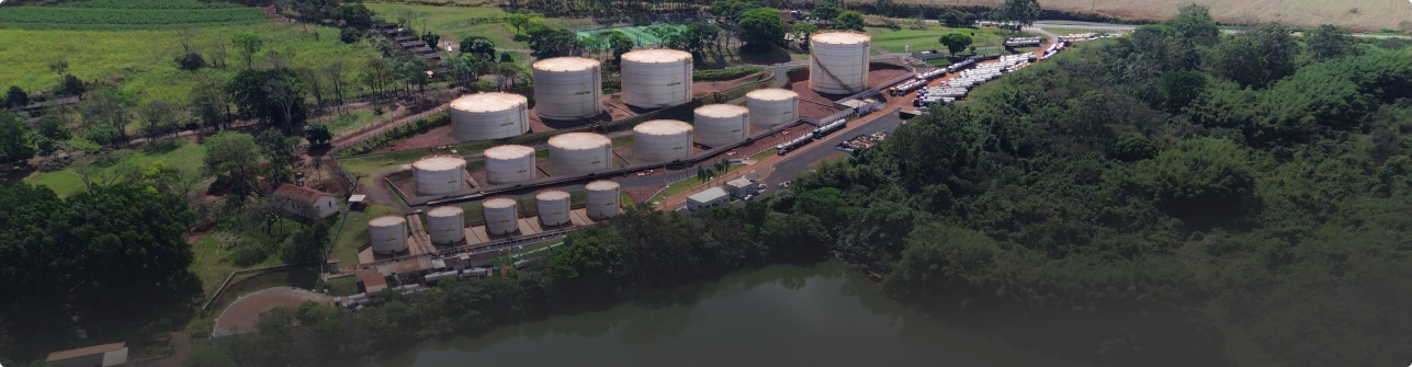 Imagem mostrando os tanques de estocagem etanol da Delta Energia